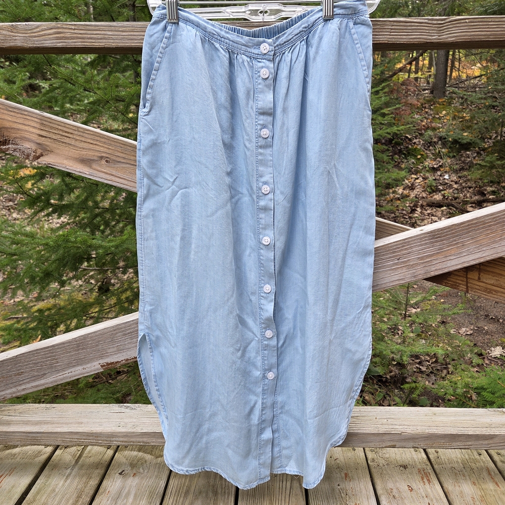 Chelsea & Theodore Small,  Sky Blue Midi Skirt